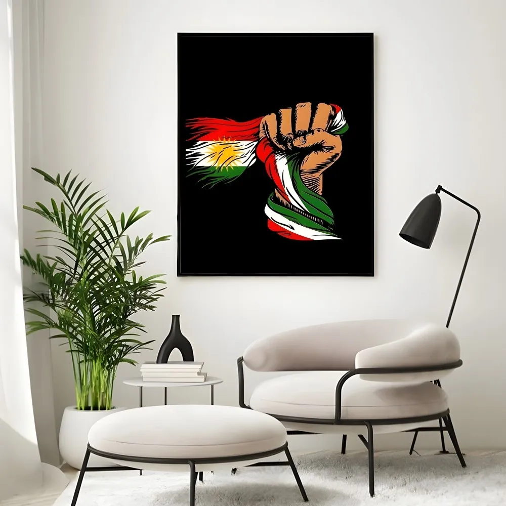 كردستان العلم الفن تصميم ملصق جدار الطباعة مقاوم للماء غرفة الاستحمام ديكور غرفة نوم المنزل هدية