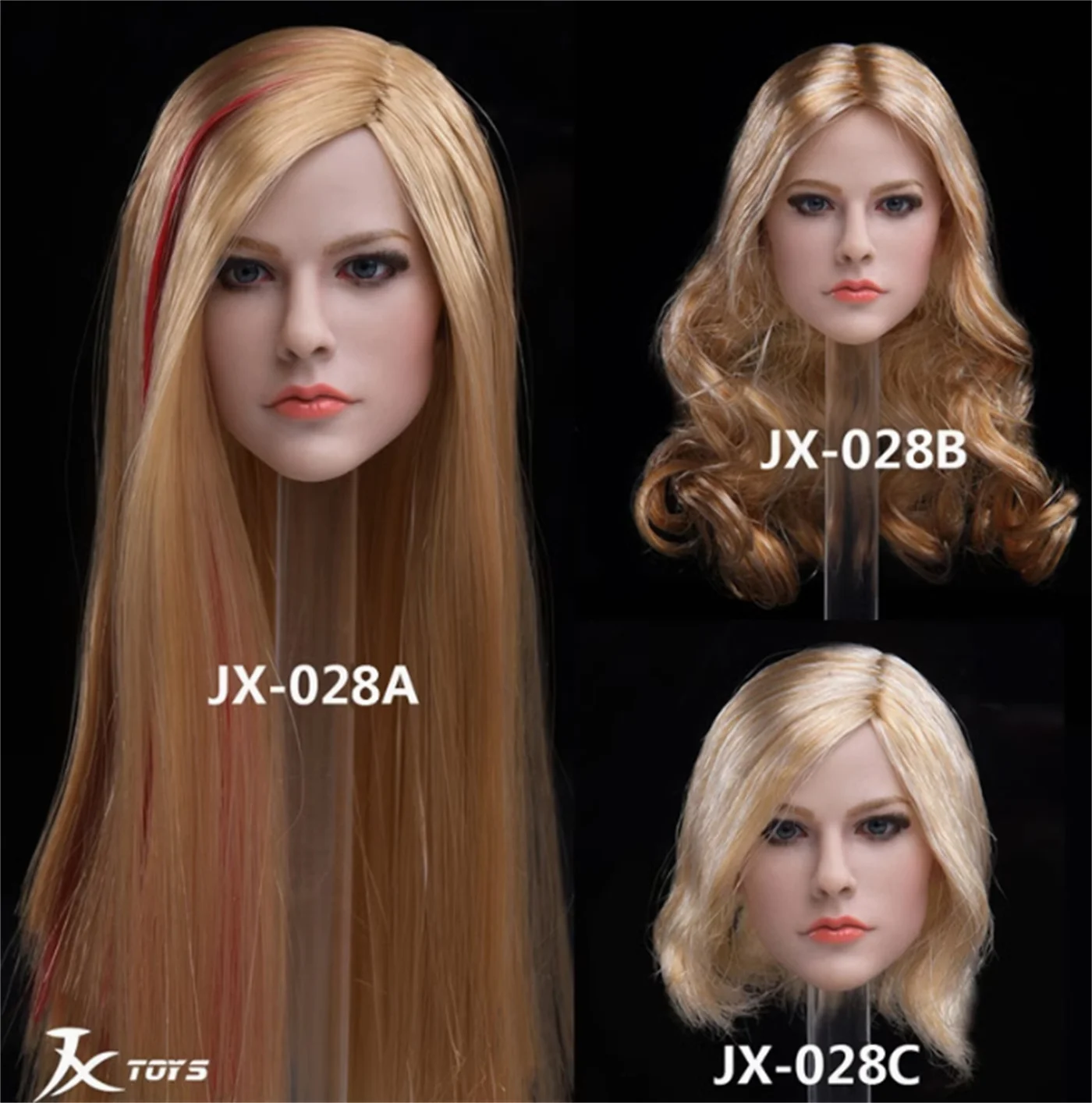 

JXTOYS-028 1/6 Female Singer Head Sculpt Blond Head Carving Model Fit 12'' Soldier Action Figure BodBody Dolls Figure Model toys