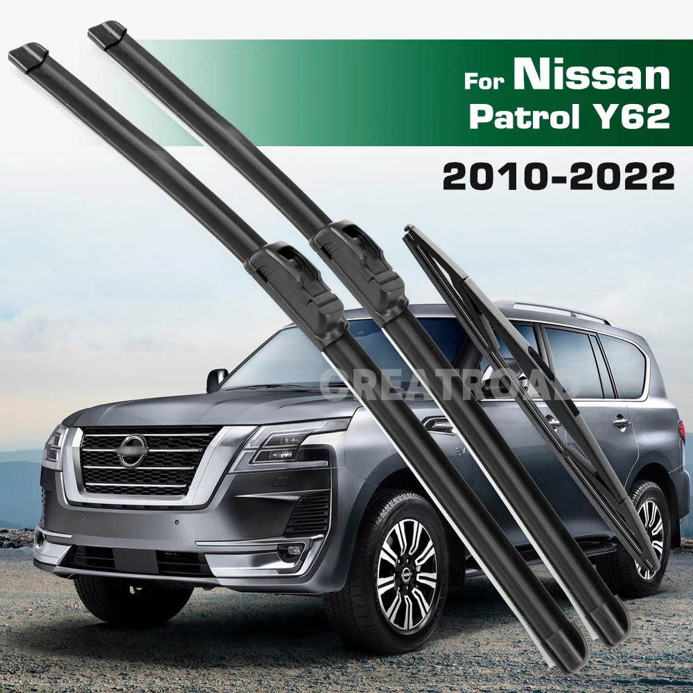 

GREATROAD Wiper LHD&RHD Front & Rear Wiper Blades Set For Nissan Patrol Y62 2010 - 2022 Windshield Windscreen Window Brushes