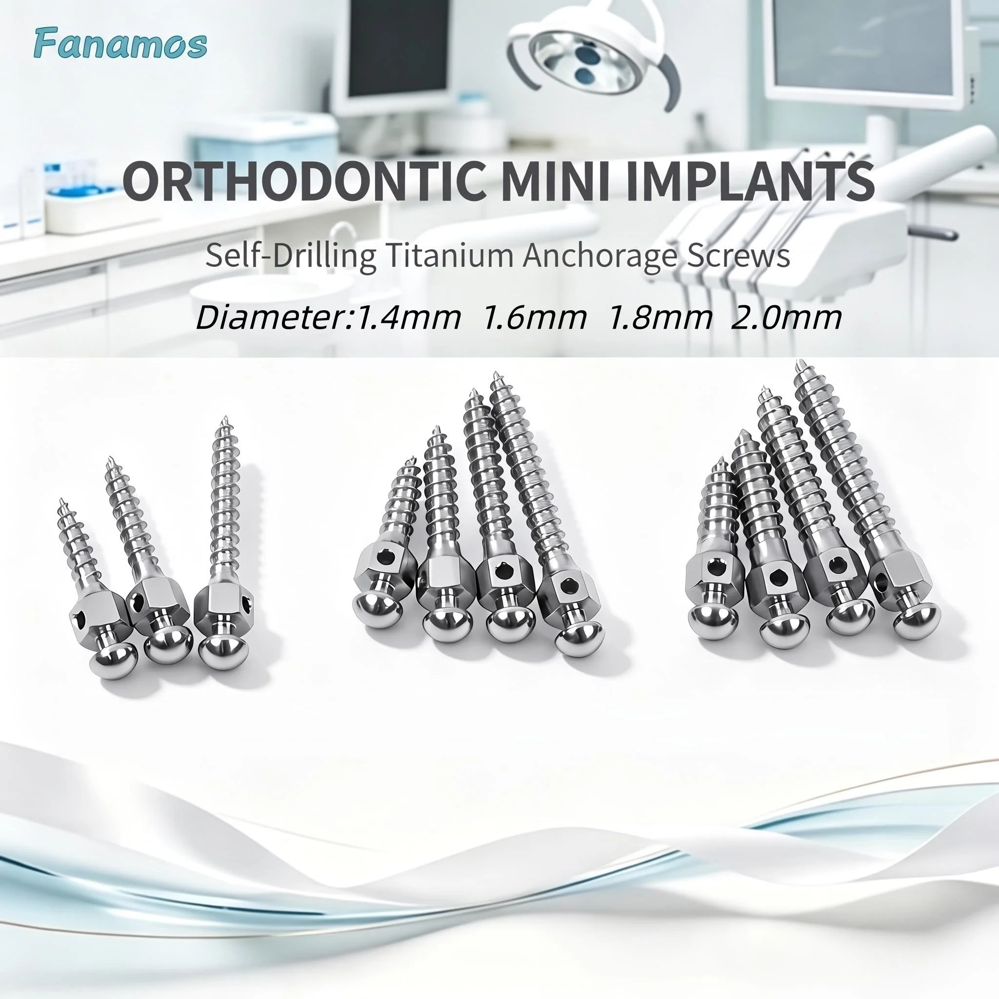 Orthodontic TADs Miniscrew Kit Multiple Sizes for Skeletal Anchorage in Complex Malocclusion Cases