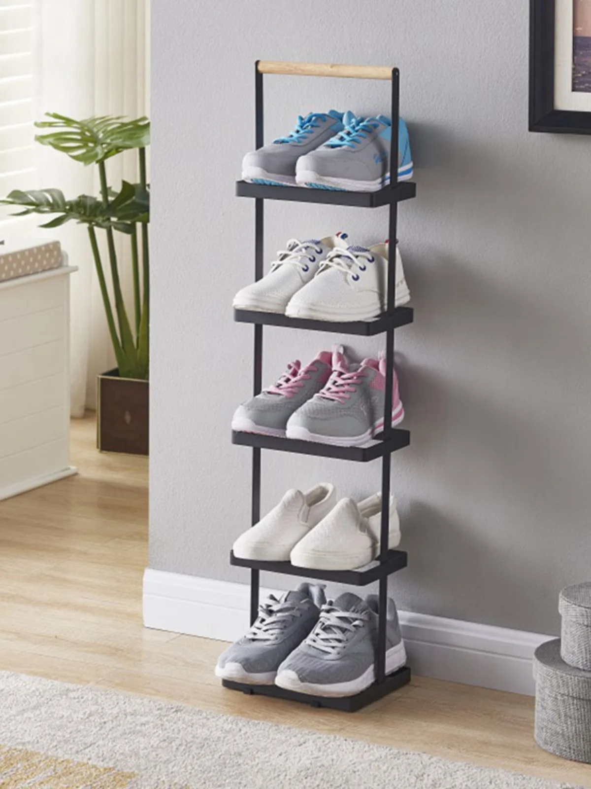 Small shoe rack household door indoor economical storage small narrow simple shoe rack