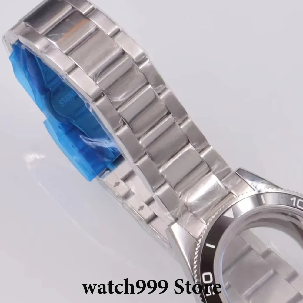 Boîtier de montre argenté 41mm, verre saphir, lunette en céramique, adapté au mouvement NH35 NH36 ETA2824 2836