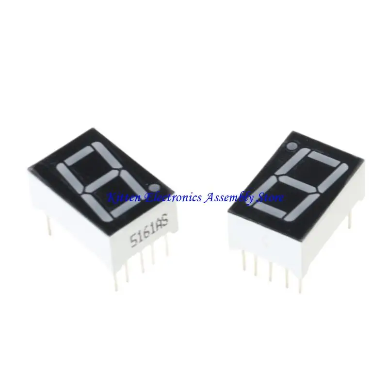 96GD 10PCS Digital Tube Segment Common Anode Red 1 Bit digital Tube 0.56inch Red LED Display