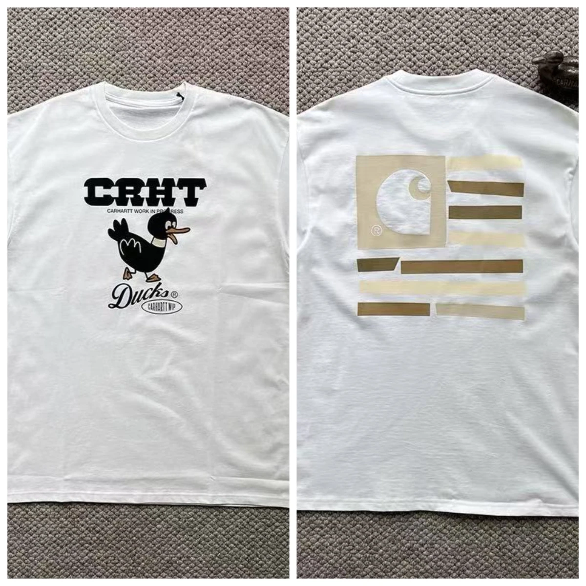 

2025 Summer New Fashion Casual Loose Trendy Brand Clown Duck Printed Letter Short-sleeved T-shirt for Men and Women