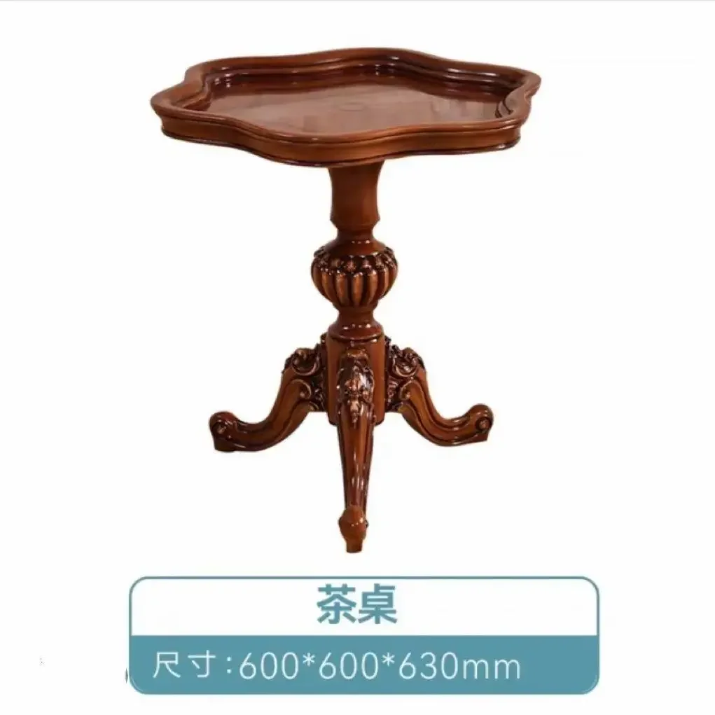 DSA American carved solid wood coffee table living room sofa corner few retro casual coffee table tea table balcony