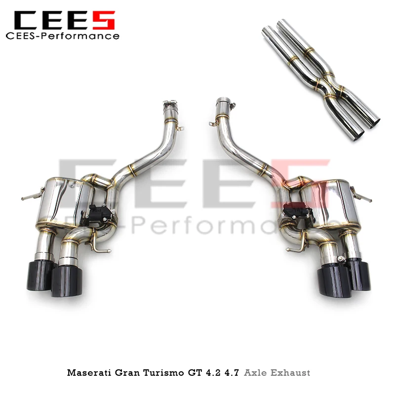 CEES Tuning X Pipe with Axle-Back Exhaust for Maserati Gran Turismo/GT 4.2/4.7 2007-2021 Valve Muffler Sound Control Upgrade