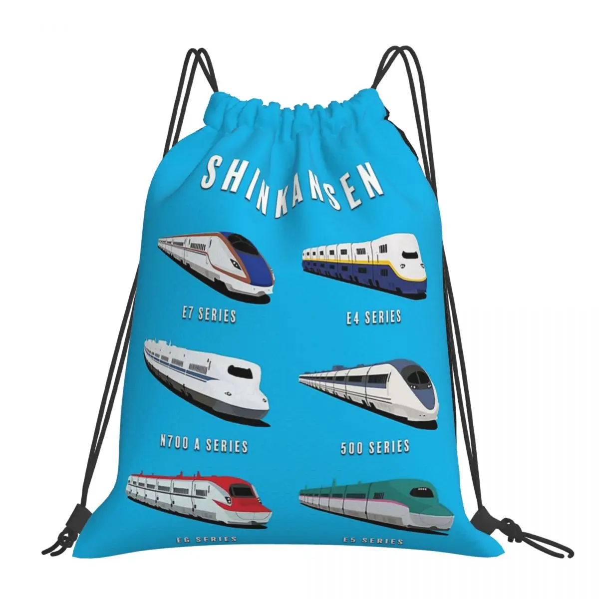 Japanese Shinkansen Bullet Trains Backpacks Drawstring Bags Drawstring Bundle Pocket Sports Bag Book Bags For Travel Students