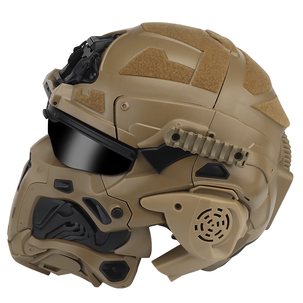 Tactical Full Cover Helmet Mask, Safety Hunting Equipment, Military Shooting Protective Helmets, Airsoft Paintball Cs Training