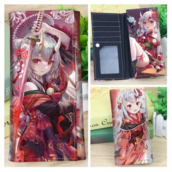 Hololive Nakiri Ayame Card Holders Women Wallets Cartoon Billfold Student Cosplay Men's Coin Purse