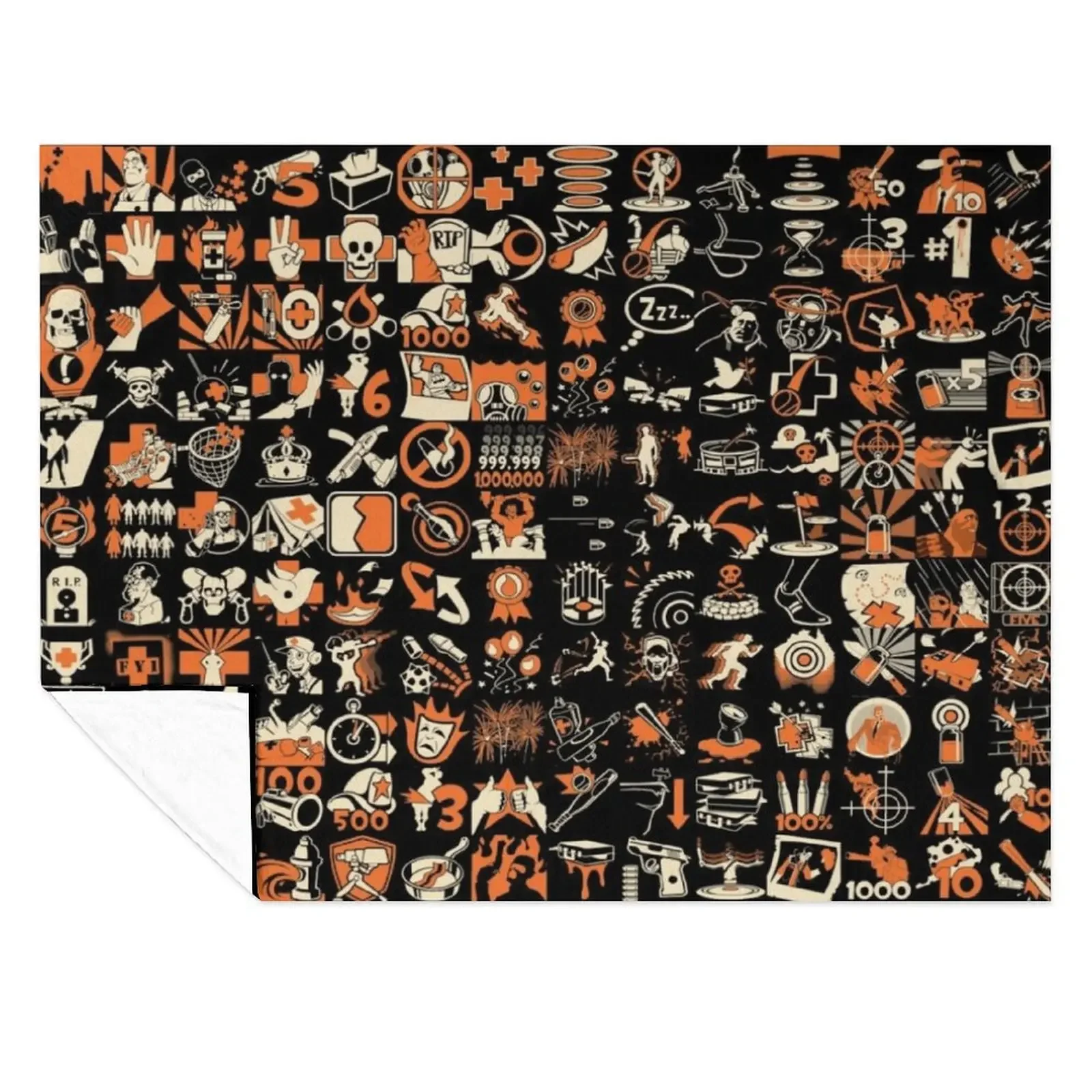 

TF2 Achievements Throw Blanket Decorative Throw Flannels Hairys warm for winter Blankets