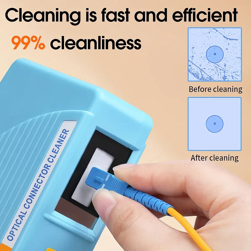 COMPTYCO Fiber End Face Cleaning Box Pigtail Cleaner Cassette Fiber Wiping Tool Ftth Optic Fiber Cleaner Tools for SC/ST/FC