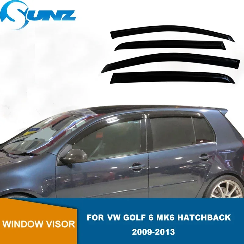 Side Window Deflectors For VW Golf 6 Mk6 Hatchback 2009 2010 2011 2012 2013 Window Visor Car Wind Shield Sun Rain Visors SUNZ