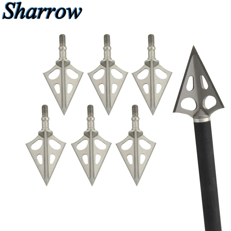 

6/12pcs Archery Broadhead Arrowhead Arrow Head Point Tip Three Blade Stainless Steel Outdoor Hunting Shooting Arrows Accessories