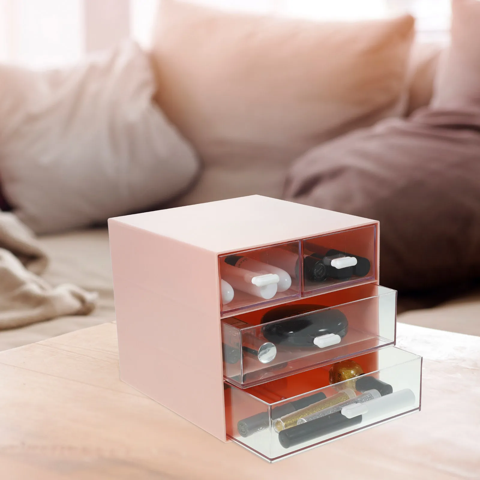 Desktop Organizer Multi-Layer Plastic Drawer ABS Makeup Storage Box for Desk Sundries Storage Boxes for Drawers