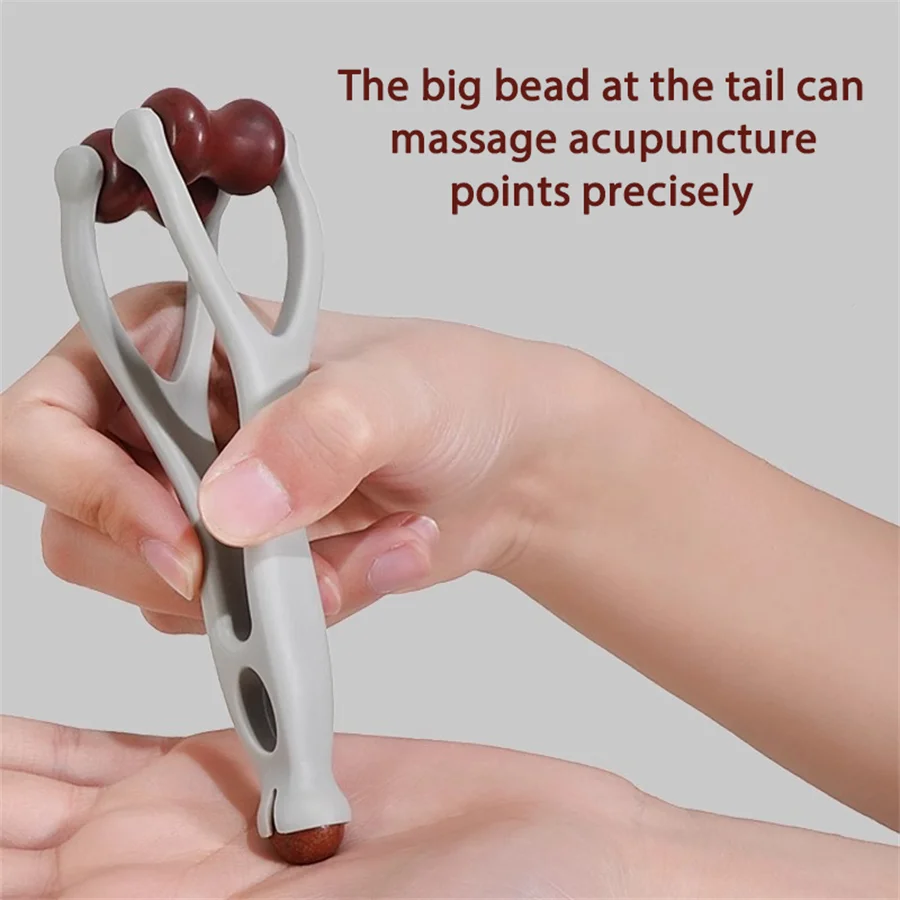 손가락 마사지 도구 레드 스톤 핸드 테라피 롤러 손 피로 완화 관절 자극 경락 마사지