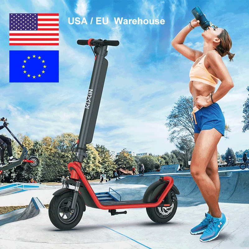 

2024 Kixin High Speed Cheap 450W Powerful 10 Inch Fat Tire 50Km Max Long Range Moped Off Road Scooter Adult 48V Electric Scooter