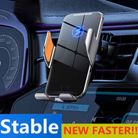 Wireless Car Charger Magnetic Auto Car Phone Holder Mount For iPhone 15 14 13 12 X XR Samsung Infrared  Fast Car Charging Stand