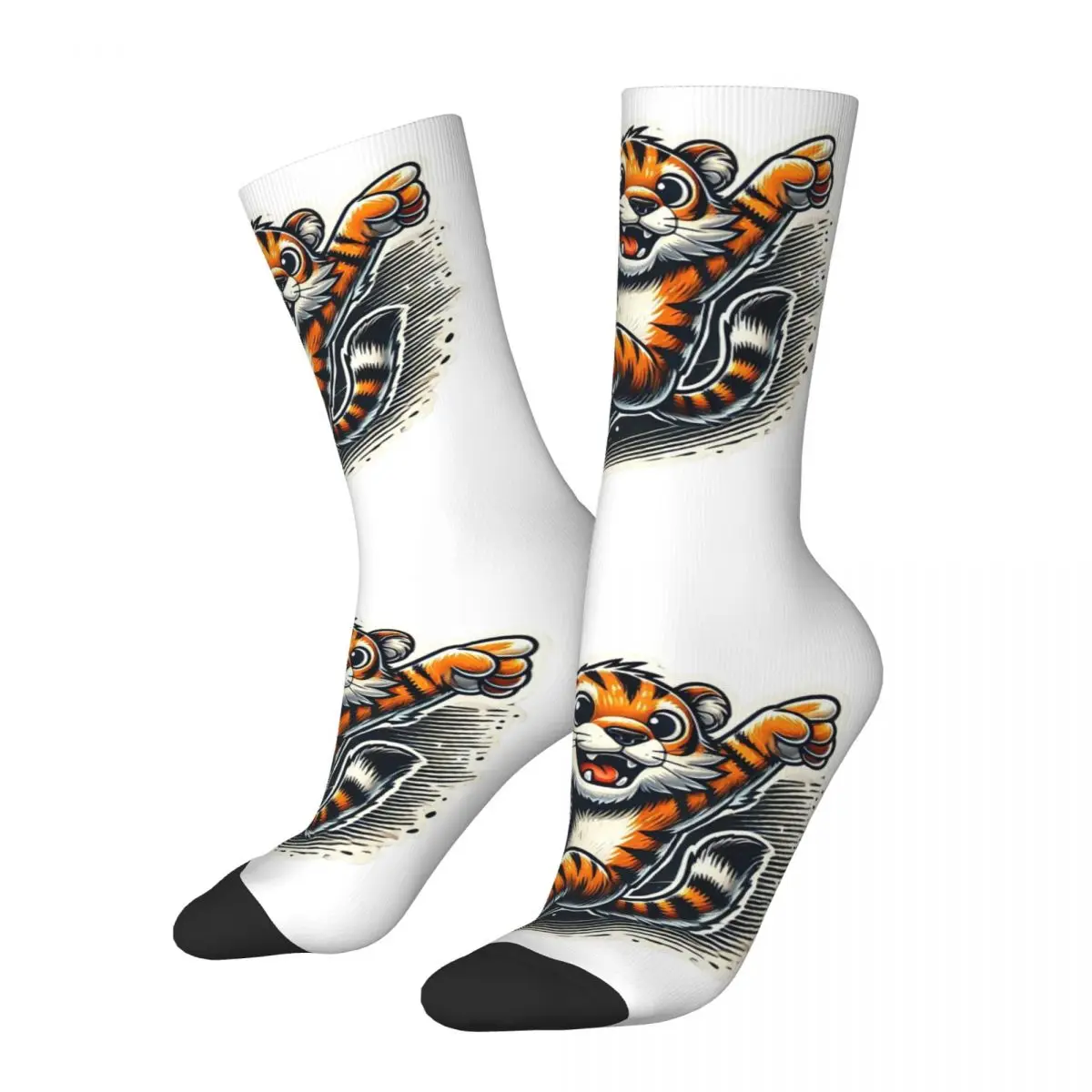 Playful Bengal Tiger Socks Harajuku High Quality Stockings All Season Long Socks Accessories for Unisex Birthday Present