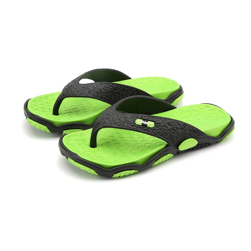 บุรุษด้านล่างแบนไม่ลื่น Flip Flops ฤดูร้อนกระเป๋าเดินทางลําลองผู้ชายกลางแจ้ง Outwear สระว่ายน้ําชายหาดฝักบัวรองเท้าแตะ EVA