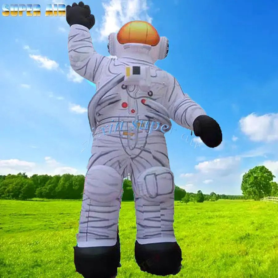 Customizable Giant inflatable waving astronaut with LED lights Event  Decor Advertising