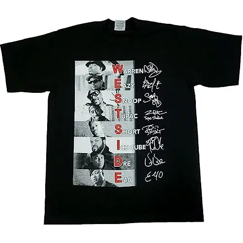 West Coast Hip-Hop T-Shirt Men Rap Legends Portrait Print Vintage Rap Streetwear Unisex Tee