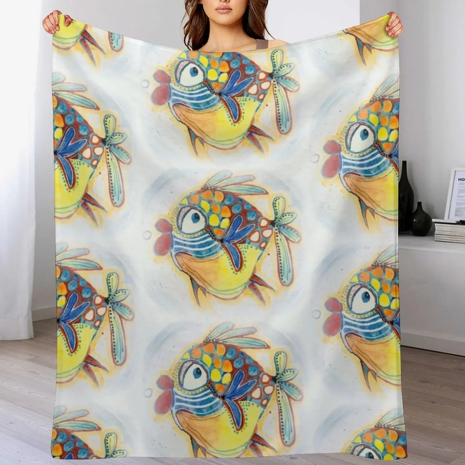 

Fishy Throw Blanket Personalized Gift Blankets For Bed decorative Blankets For Sofas Blankets
