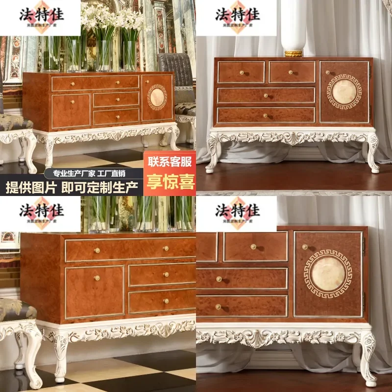 For European Style Neoclassical Entrance Cabinet Luxury Partition Shoe Storage Sideboard Decorative Console Table for Villa