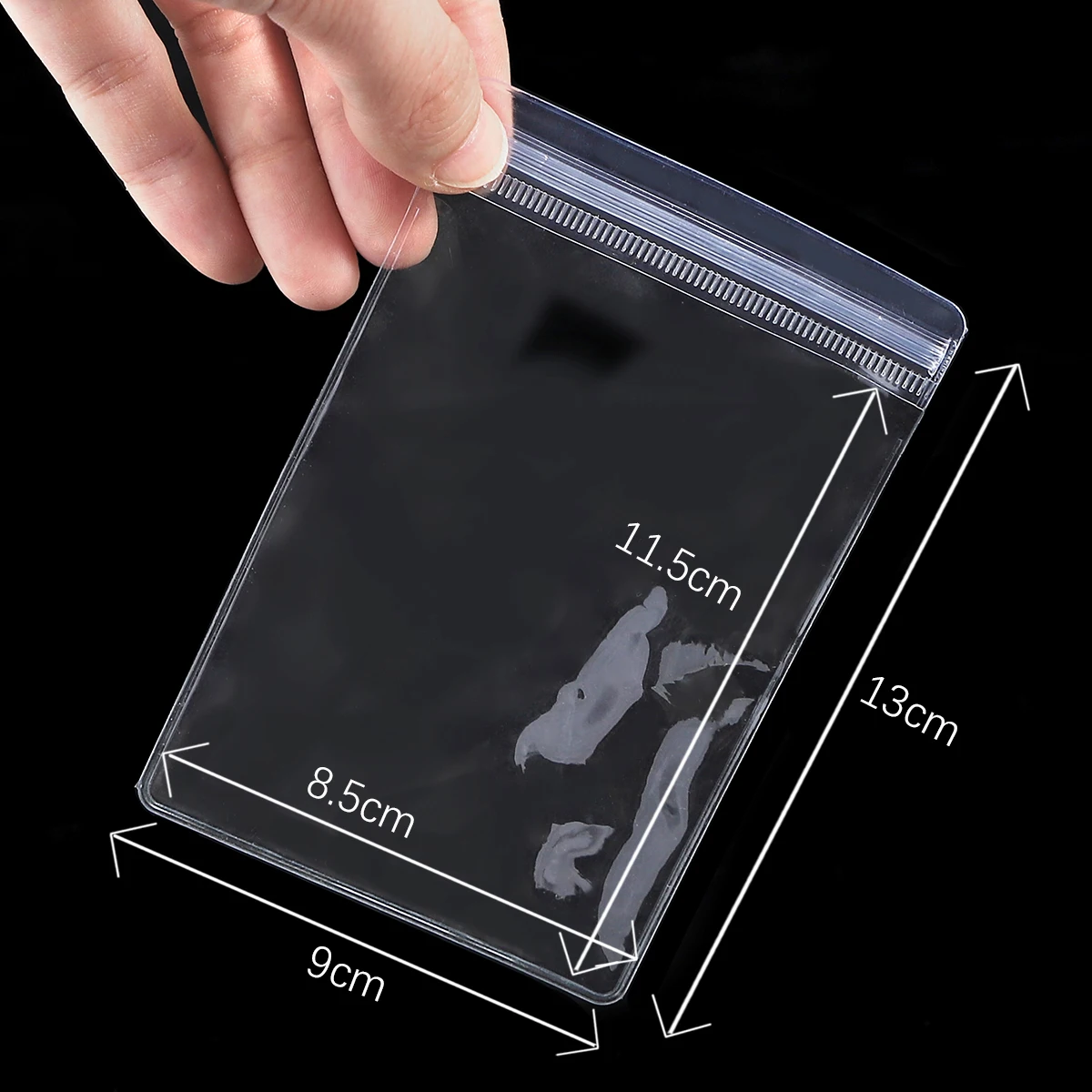 NONE PVC selbst dichtende Kunststoff-Edelstein-Reiß verschluss tasche, wieder verwendbare dicke transparente Reiß verschluss tasche, Geschenk verpackung Aufbewahrung tasche 10/50p 5