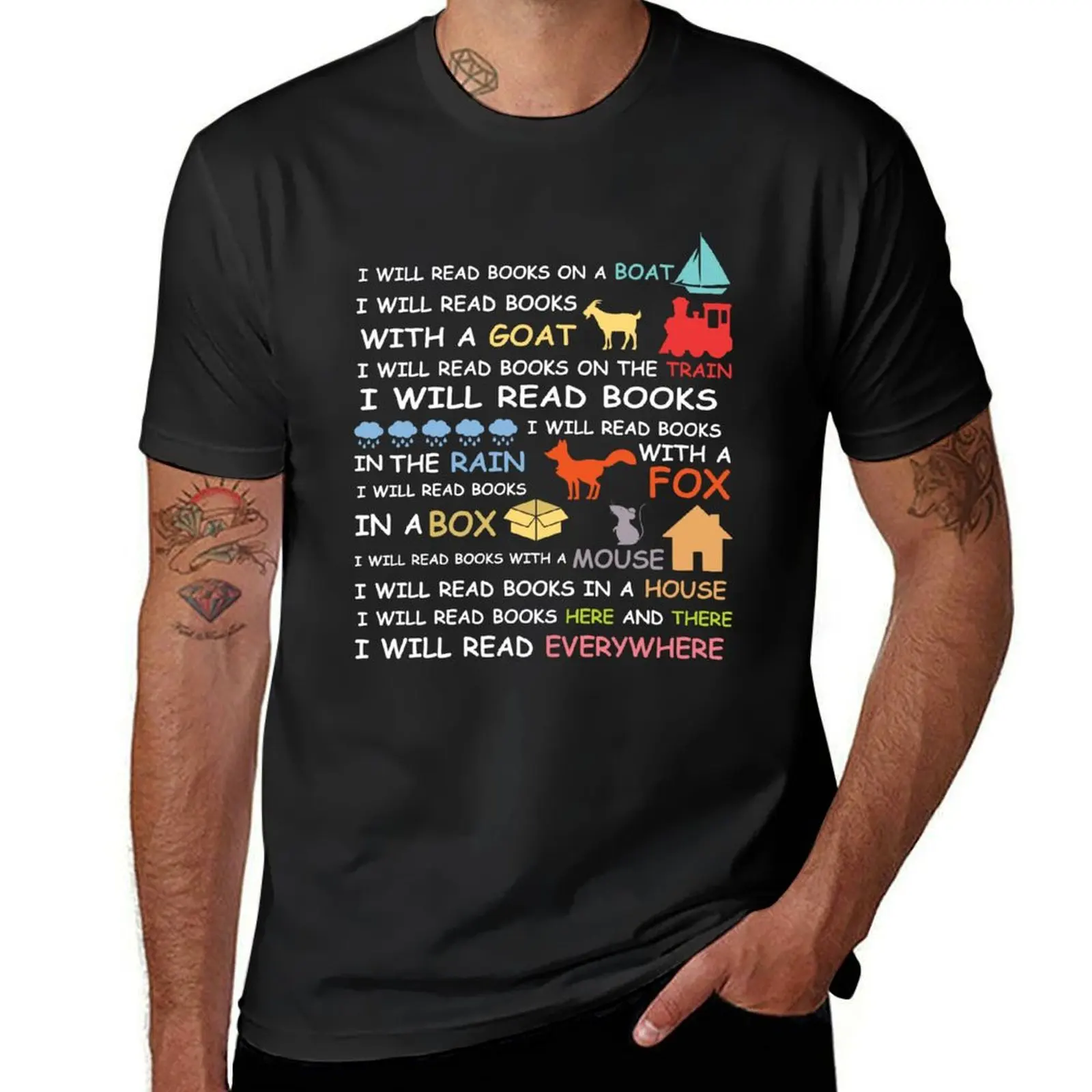 I Will Read Books Everywhere Reading Gifts For Book Lovers T-Shirt vintage clothes anime Men's t shirts