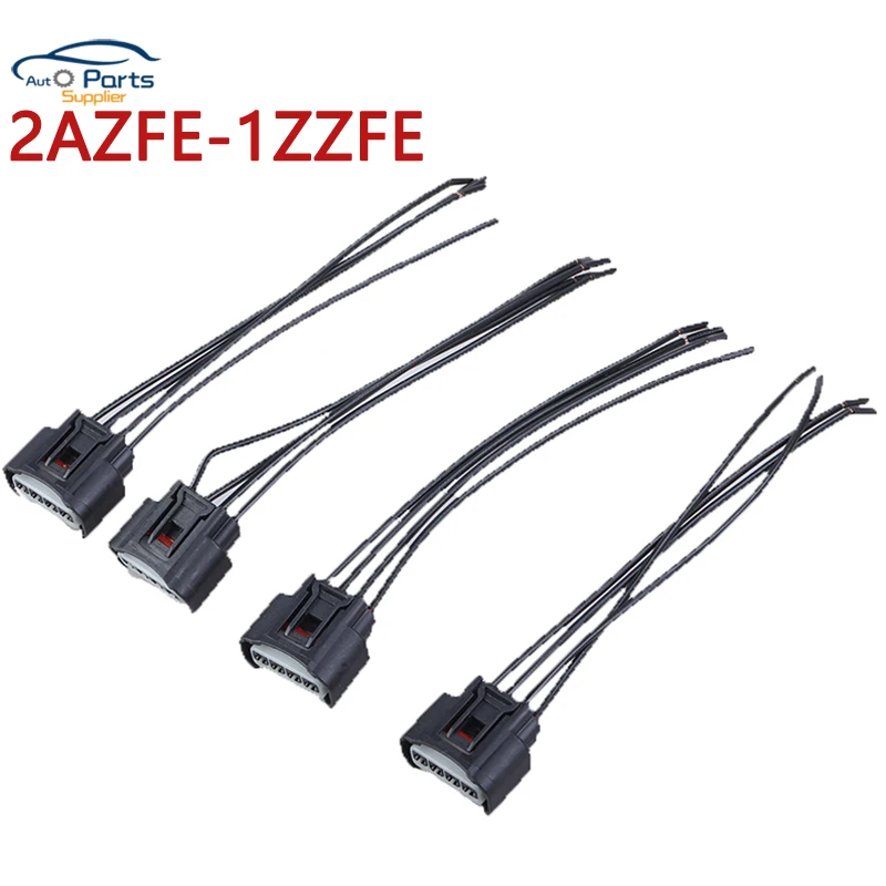 New 4Pcs 2AZFE-1ZZFE 2AZFE1ZZFE Ignition Coil Female Connector Plug Harness for Toyota Lexus