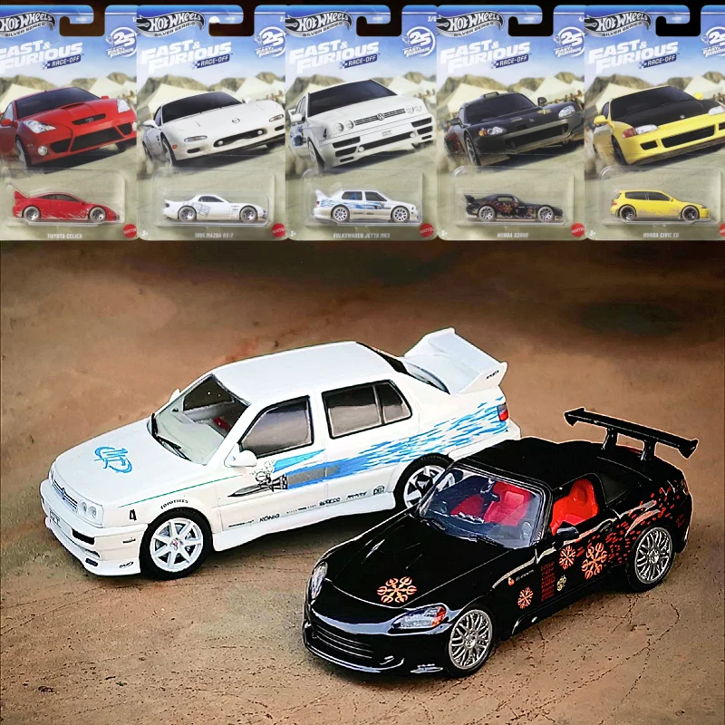 

2026 Hot Wheels Fast & Furious Race Off Toy Boy 1/64 Diecast Toyota Mazda Jetta Mk3 Honda Honda Civic Vehicle Model Car Toy Gift