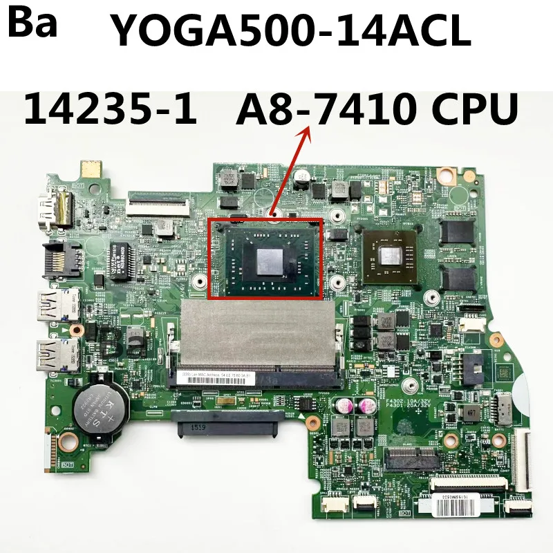 ForLenovo Yoga 500-14ACL notebook computer motherboard CPU A8-7410  independent graphics card 14235-1 4GB