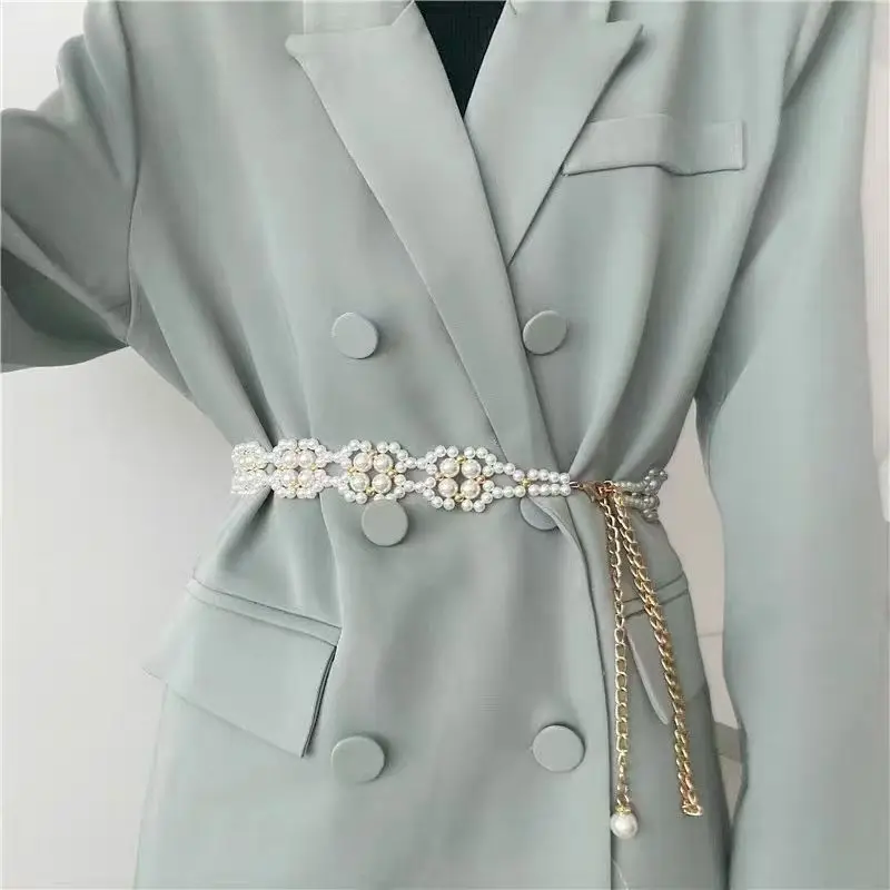 لؤلؤة الخصر سلسلة الملحقات الفرنسية الصغيرة العطر تنورة الزخرفية حزام المرأة فستان الخصر المعانقة الراقية شرابة الصيف