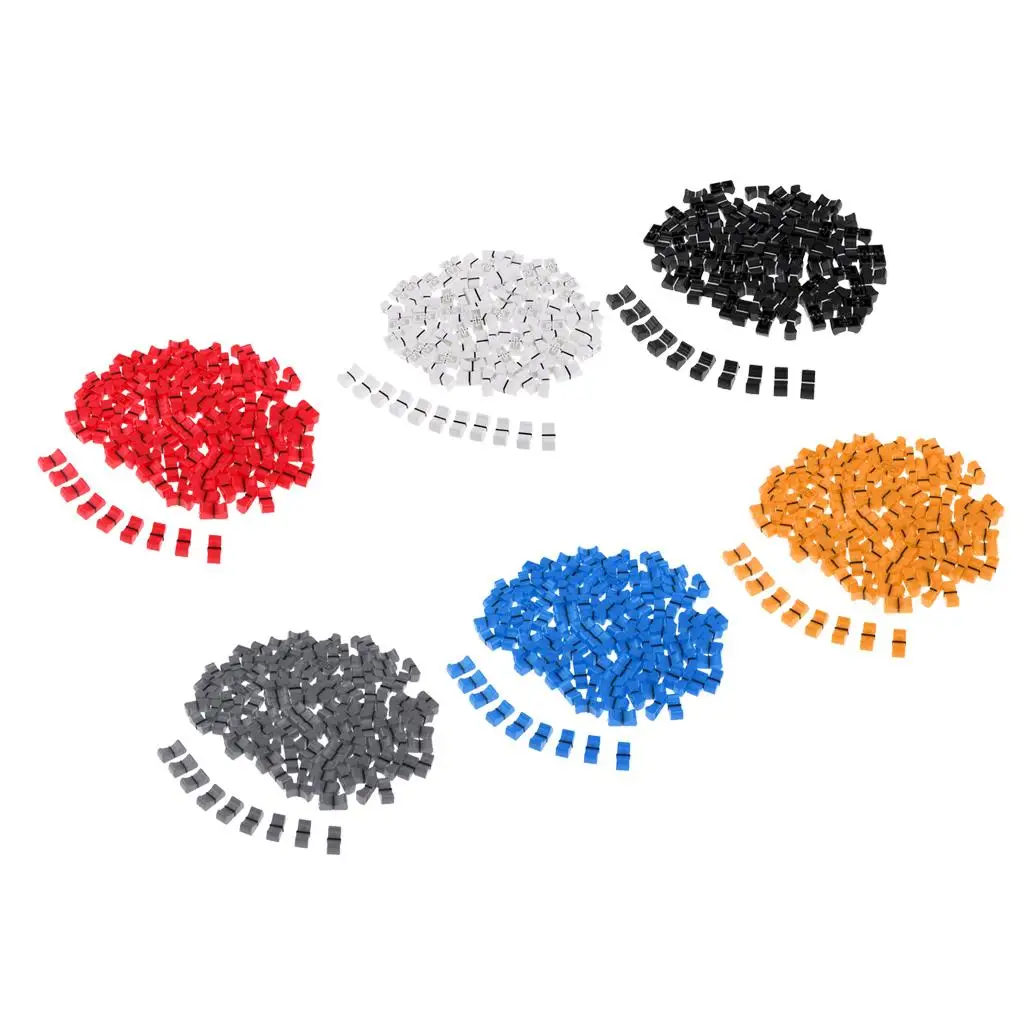 Ribbed Fader Knob Cap Bright Color Plastic Potentiometer Slider Caps Touch Sensitive for DJ Mixers and Repair