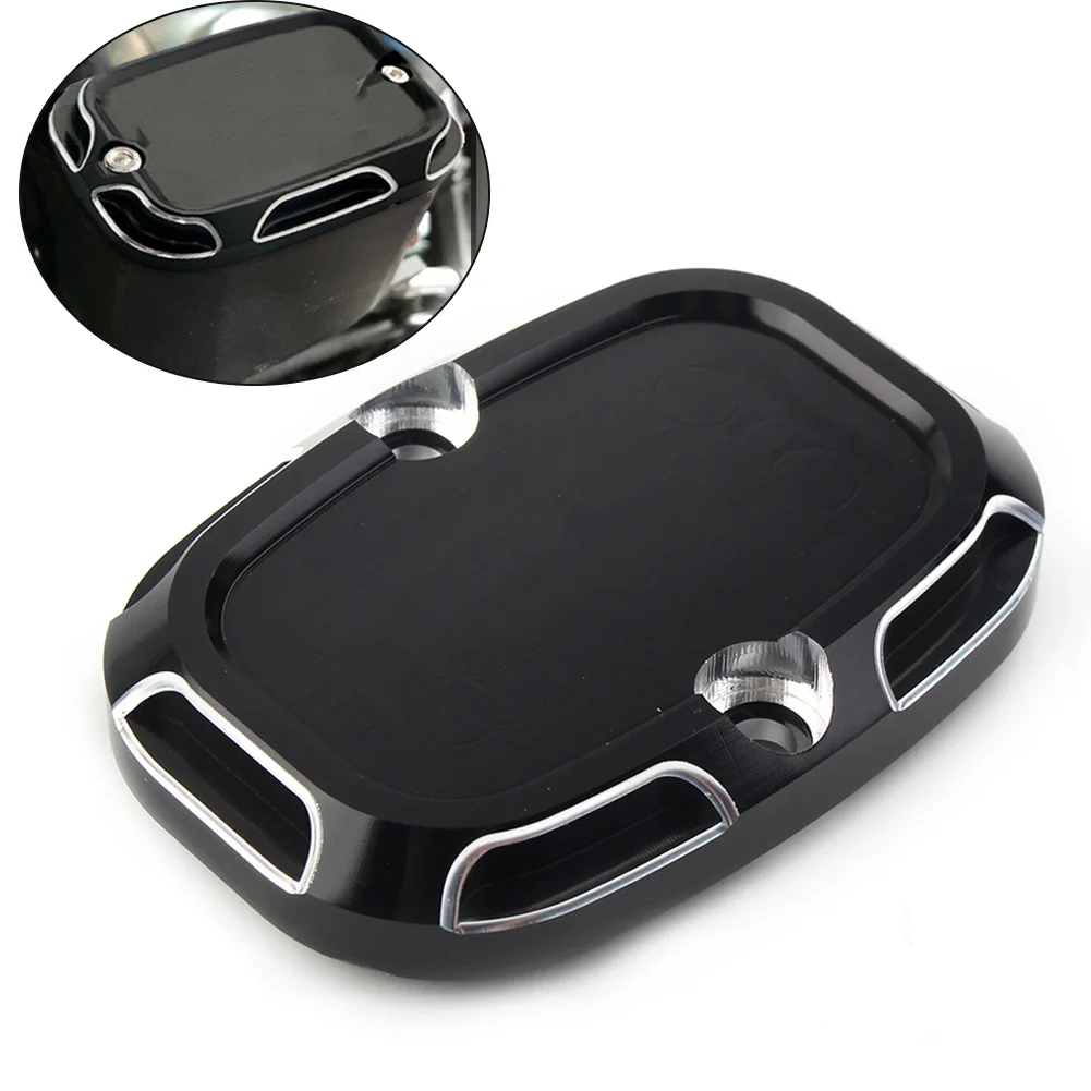 CNC Gloss Black Motrobike Brake Master Cylinder Cover Cap For Harley Touring Road Glide Softail FLHR FLHX FLST FXD FXST