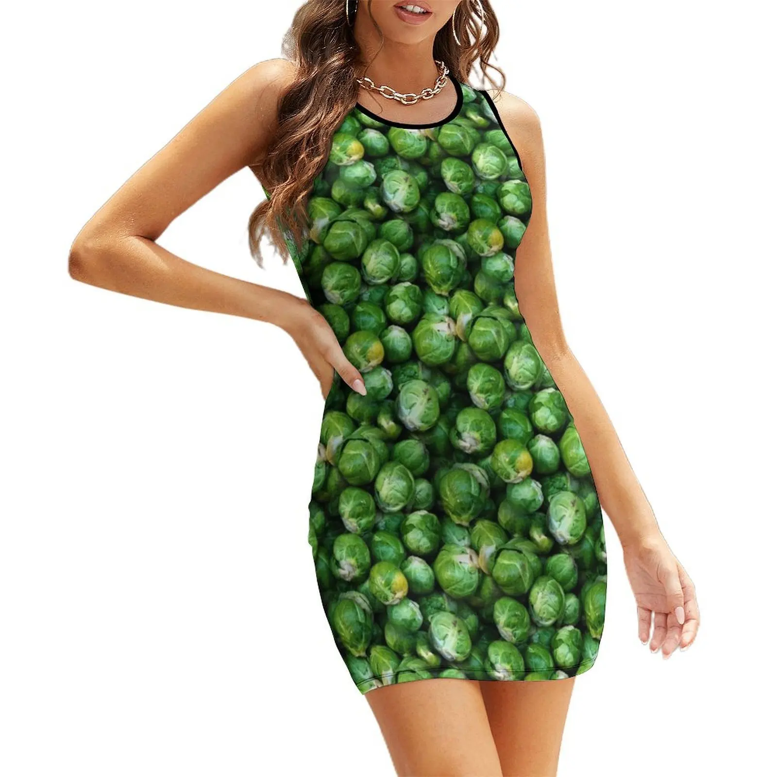 

Sprouts Forever (pattern) Sleeveless Sundress Woman's evening dress elegant women's dresses for wedding