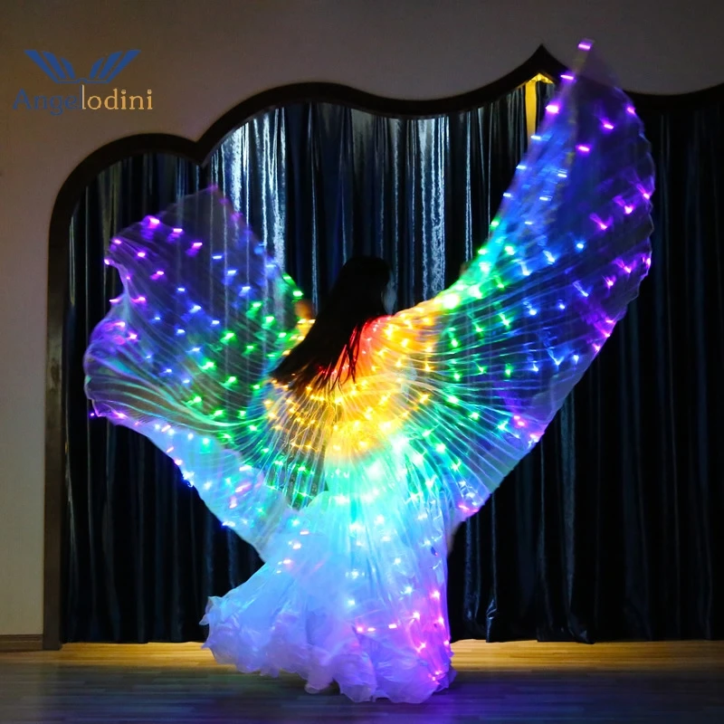 LED Luminescent Color Cloak Children Dancers Luminous Butterfly Wing Stage Performance Belly Dancing Carnival Party Photo Prop