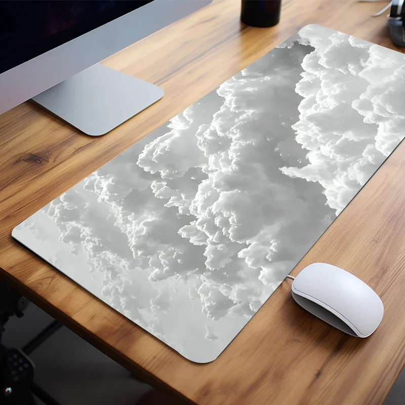 

White Cloud Large Game Mouse Pad Computer HD Desk Mat Keyboard Pad Natural Rubber Non-Slip Office Mousepad Gift for Friends