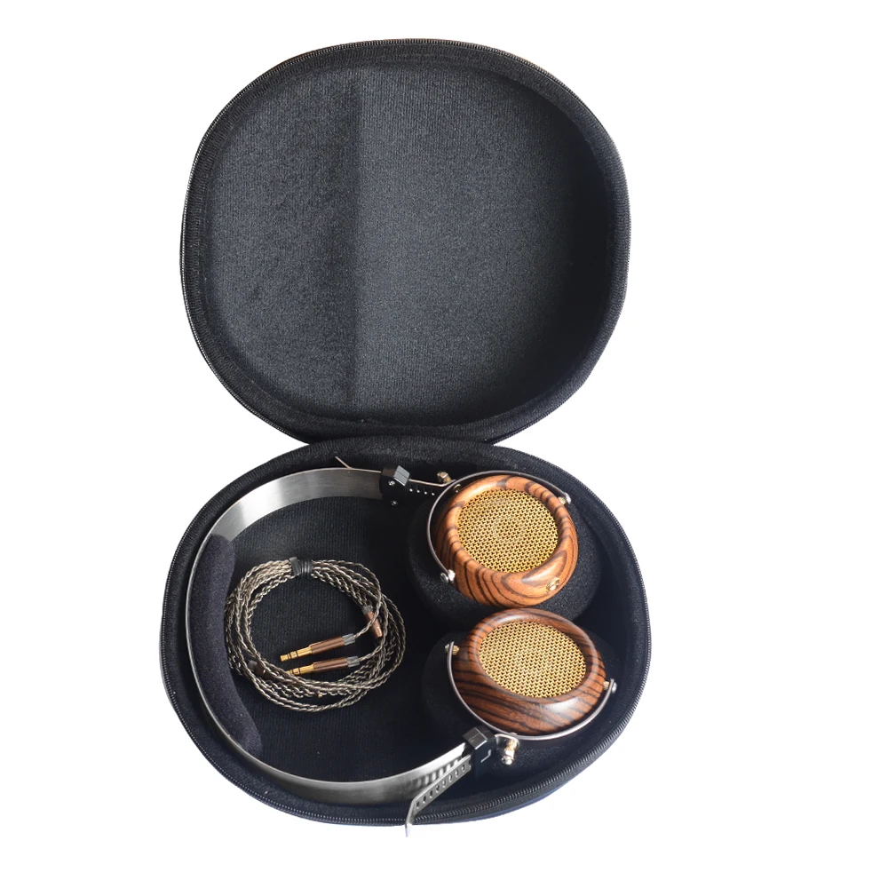 OKCSC M2 57MM Speaker Open Voice HIfi Olive Wooden Headphones With 5N OCC Plated Silver DIY 3.5mm Replacement Cable Vintage