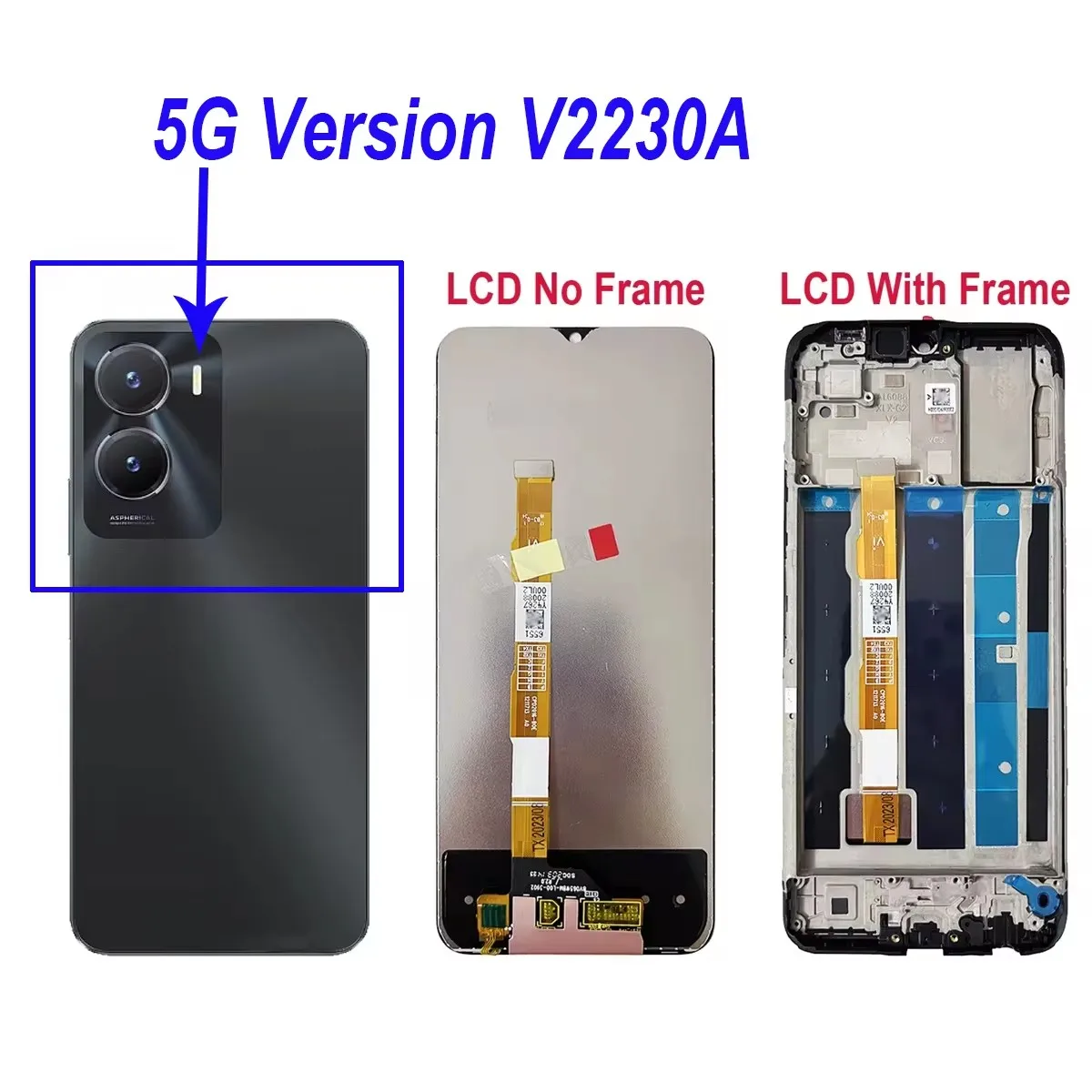 For Vivo Y35 Screen V2230A LCD Display Touch Panel for y35 4g 5g High Quality Digitizer Repair Parts Replacement with Free Tools