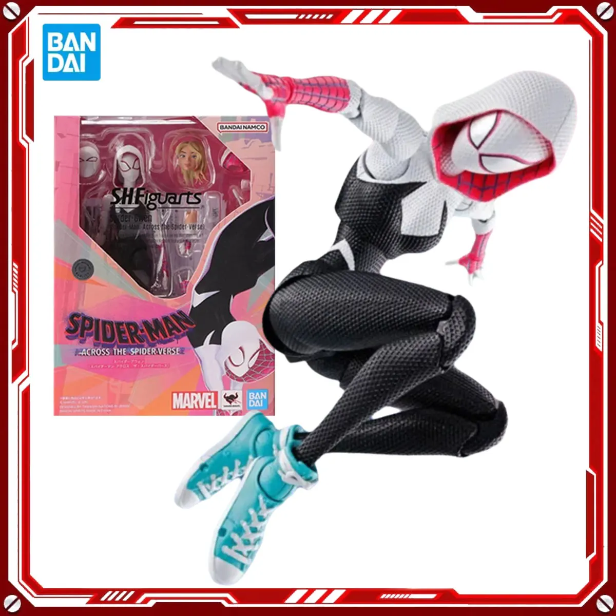 

Bandai Genuine Spider Man Anime Model Kit Spider Gwen Toys SHF 1/12 Action Figure Assembly Model Gift for Kid Christmas Present