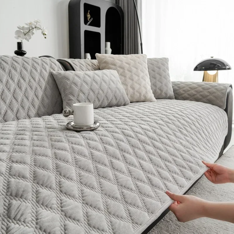 1PC Nordic Plush Sofa Seat Cover Anti Slip Pets Kids Soft Couch Cushion Pads Thicken Sofa Slipcover for Living Room 쇼파커버 쇼파패드