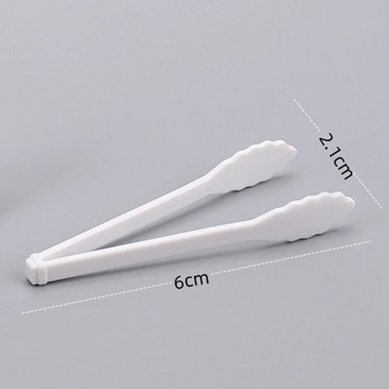 10 stks/set Poppenhuis Miniatuur Cake Dessert Brood Clip Pincet Mini Simulatie Voedsel Clip Brood Tang Model Keukengerei Speelgoed