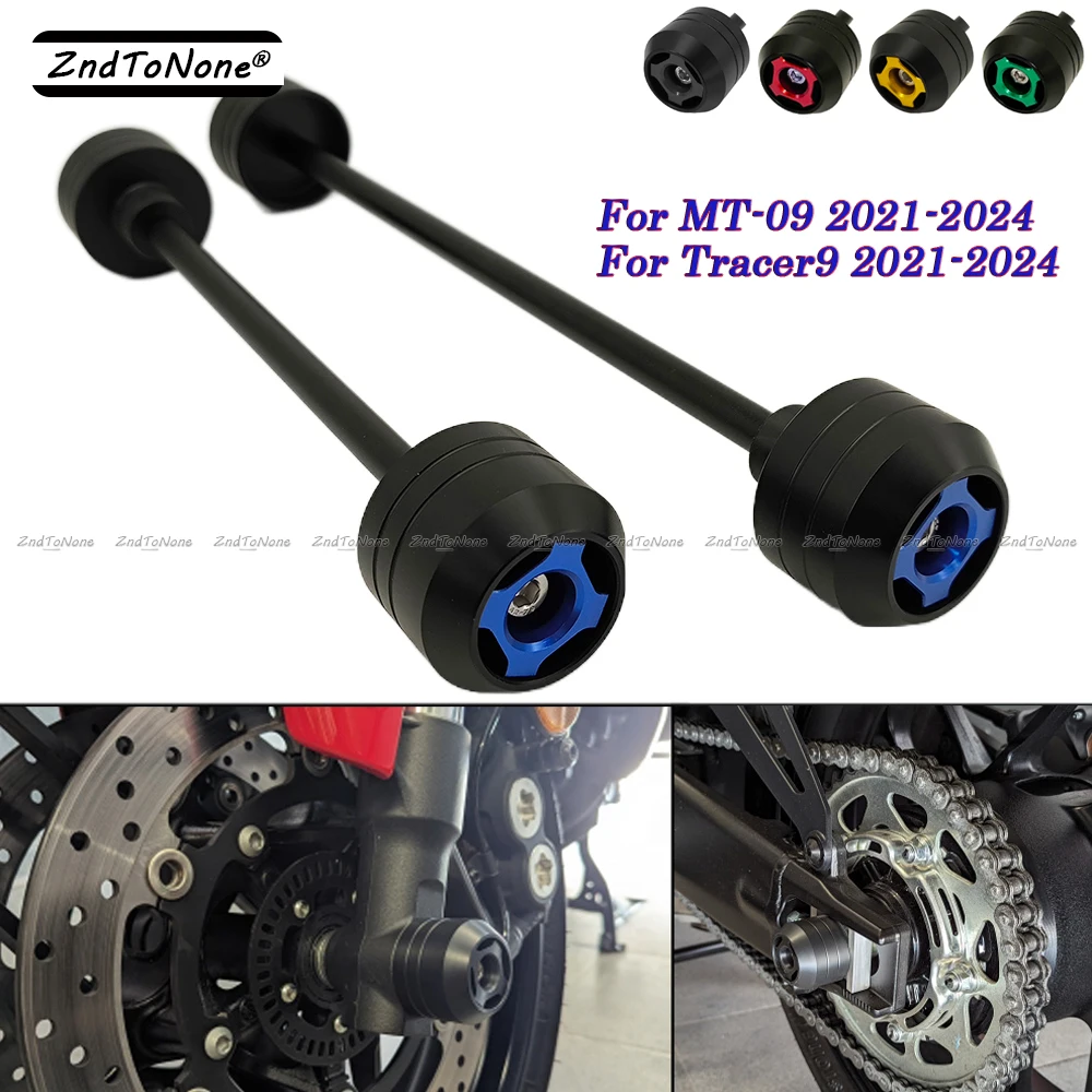 

Front Rear Axle Wheel Fork Sliders Protector For YAMAHA MT09 / TRACER 9/GT 2021-2024 Motorcycle Left Right Fall Crash Guard Pads