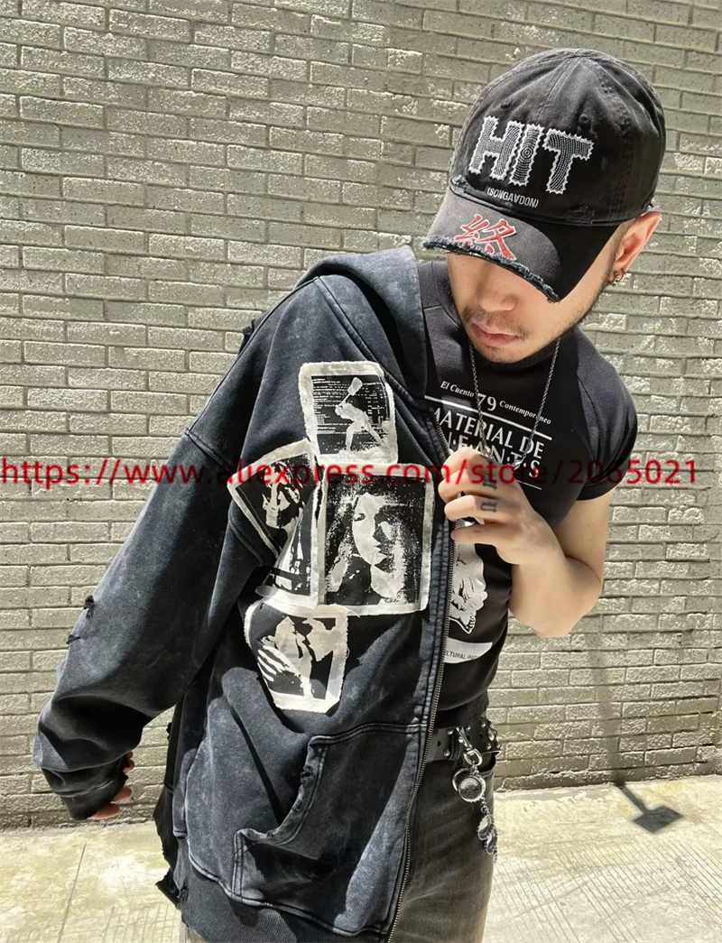 2024fw Saint SSSAINT LOUIS Hooded Men Women Best Quality Character Portrait Letter Printing Pullovers Hooded