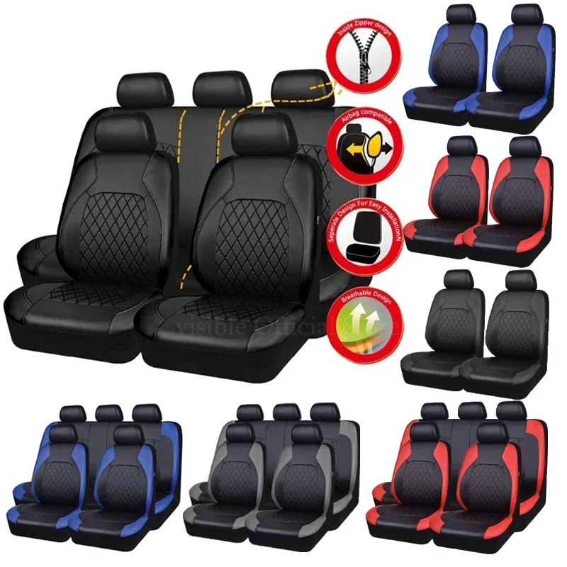 

All Season Quited PU Leather Car Seat Cover Full Surrounded Seat Protector Waterproof Universal Fit Sedan Suv Pick-up Truck Seat