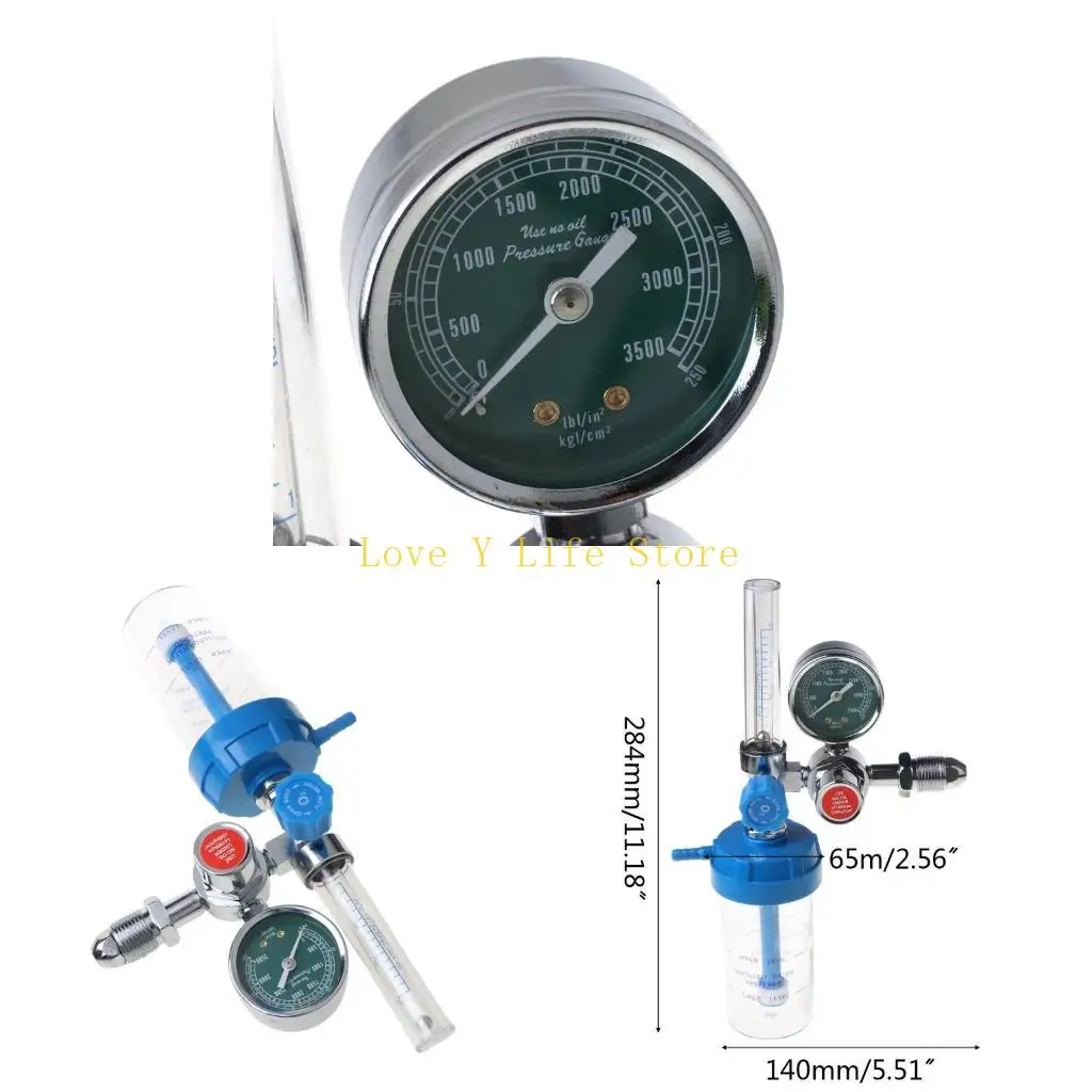 

L74C Oxygen Pressure Regulator O2 Reducer Gauge Meter Gauge Gas 8 Meter