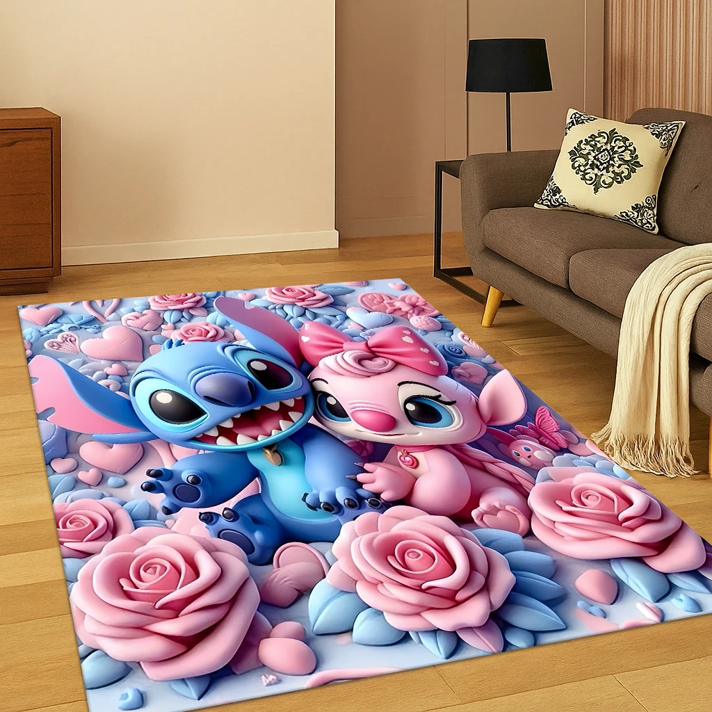 

Disney Stitch & Lilo Cartoon Cute Carpet Rug for Home Bedroom Living Room Sofa Doormat Decor,Kid Area Rug Play Game Non-slip Mat