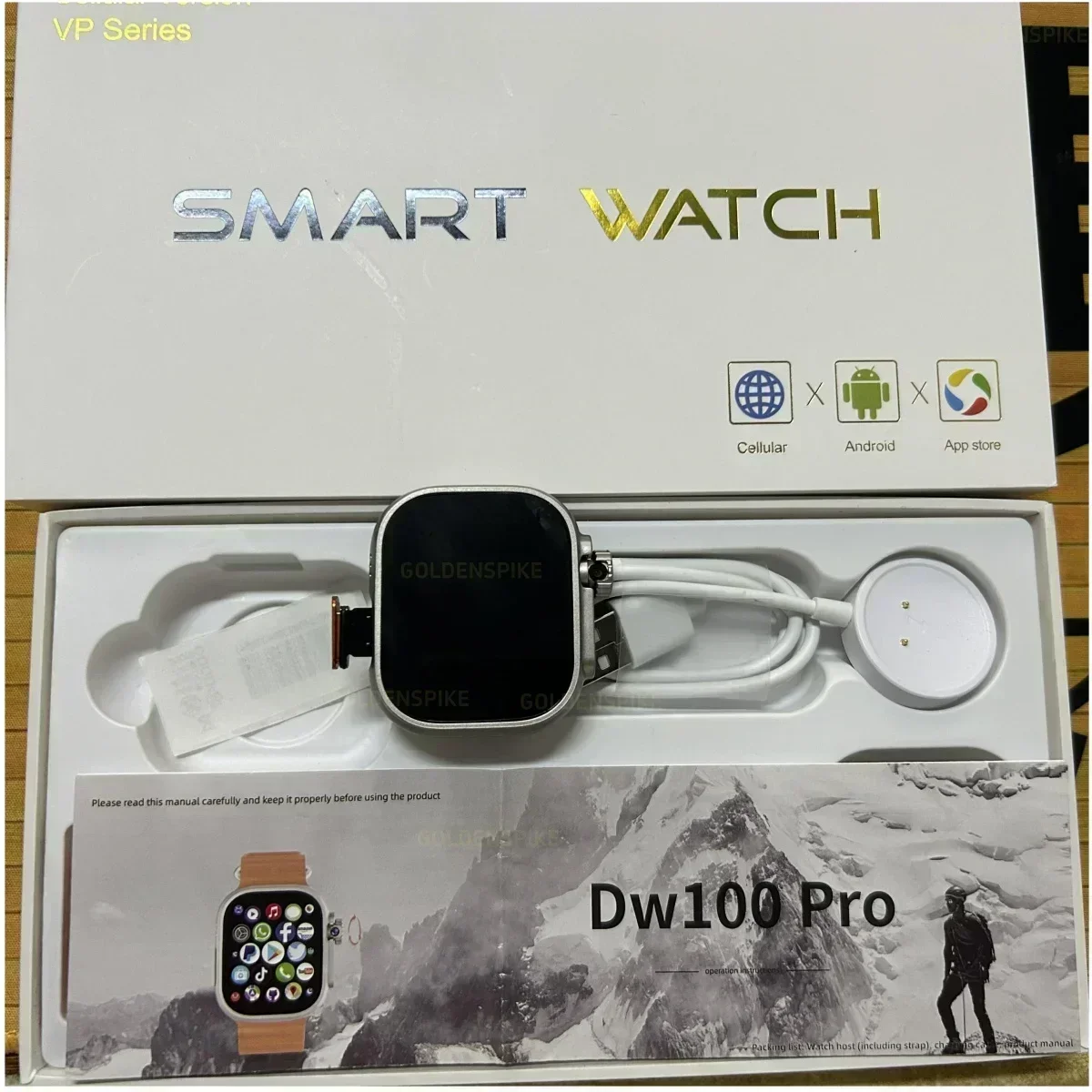 2025 DW100 4G LTE Smartwatch Android OS 2,29 Zoll AMOLED-Display Global Roaming HD Video Chat Bluetooth 5.0 GPS-Navigation