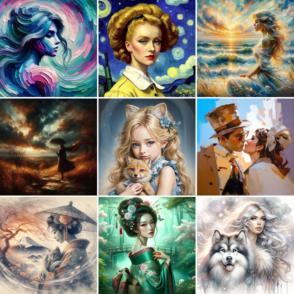 Fantasy Portrait Girl Printed 11CT Cross Stitch Kit completo ricamo a maglia artigianato cucito pacchetto artigianale Magic Home Decor